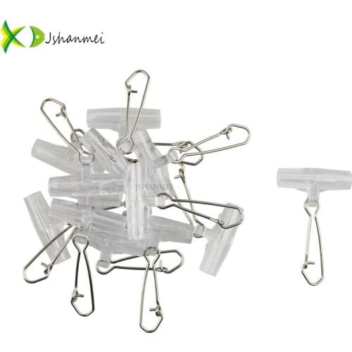 50 pcs/lot High strength Heavy Duty white color Clear Sinker Slide with Stainless Steel safety Snap swivels fishing accessories