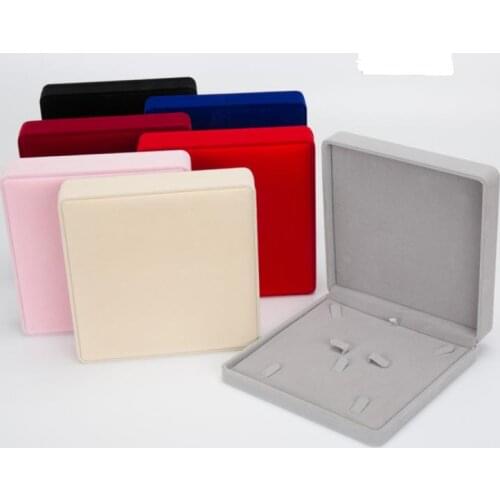 Big Velvet Jewelry Set Box 19x19cm Pearl Necklace Box Earring Ring Pendant Jewelry Set Boxes Wedding Jewelry Storage Case SN3540
