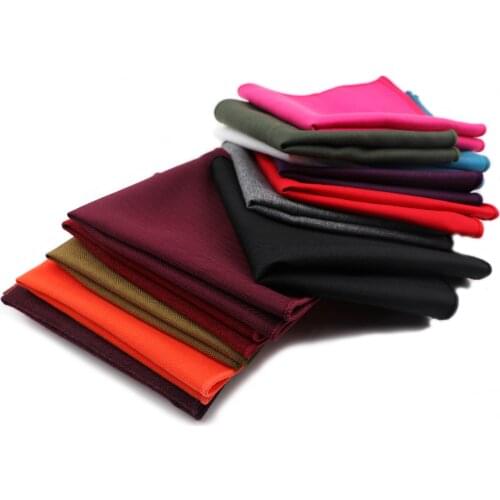 Brand New Solid Color Mens Hankerchief Scarves Vintage Cotton Soft Hankies Mens Suits Pocket Square Handkerchiefs
