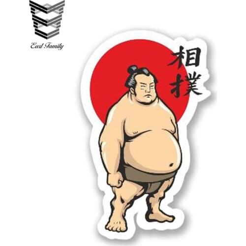 EARLFAMILY 13cm x 6.5cm Sumo Wrestler Sticker Bumper Window Decal Car Aufkleber JDM Auto Motor Decoration Waterproof Car Sticker