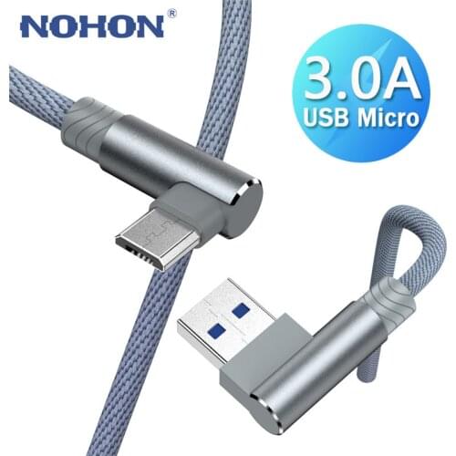 1m 2m 3m 90 Degree Micro USB Fast Charging Cable For Xiaomi Redmi Huawei Samsung S7 Android Mobile Phone Origin Data Wire Cord