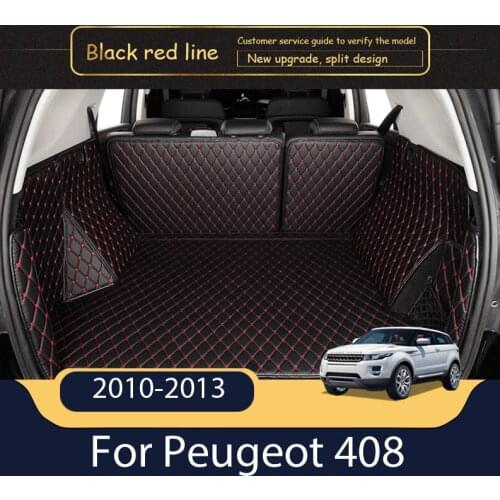 The Trunk Cargo Leather Liner Car Boot Liner Cargo Compartment Floor Carpet Mud Kick For Peugeot 408 2010-2013