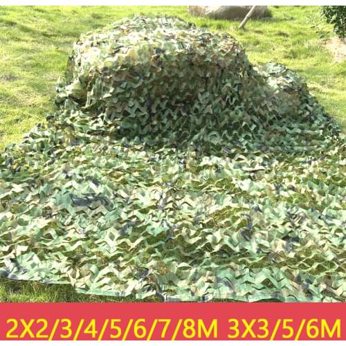 1.5x6m/2x5m/2x6m/5x3m Camping Camo Net Army Woodland Jungle Camouflage Nets Hunting Shooting Hide Netting Sun Shelter Car Tent