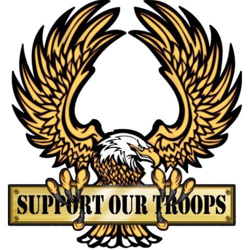 Personality 12.2CM*13CM Accessories Animal EAGLE Support Our Troops Decal Window Car Sticker