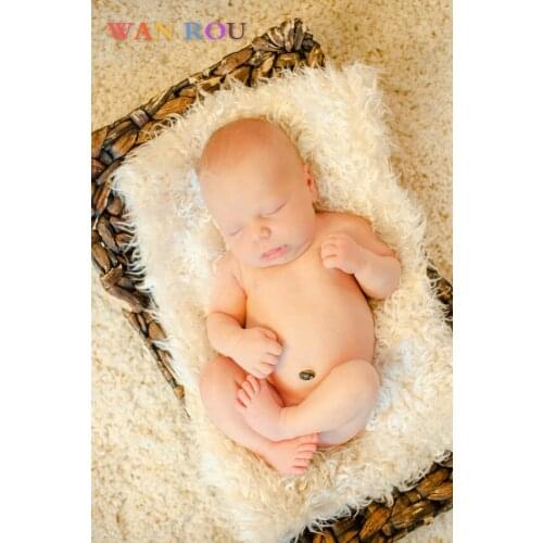 4 Colors Fashion Baby Girl Boy Newborn Unisex Infant Blanket Long Fake Wool Filler Wrapped Blanket Photography Props Bottoms
