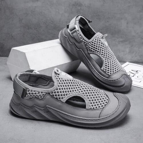 Outdoor casual shoes men 2021 new mens mesh breathable lace-up sports shoes mens casual mens shoes outdoor sports soft sole