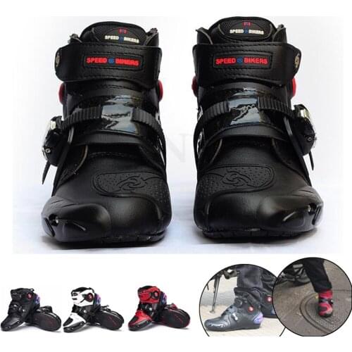 Mens Profession Motorcycle boots ankle motocross racing boots Microfiber leather off road Motorboats Motorcycle shoes