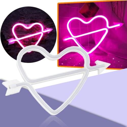 Heart Shaped Neon Signs USB/Battery Powered Acrylic Wall Decor Decorative Home Atmosphere LED Night Lights for Girls JDH88