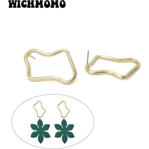 Fashion 30*18mm 6pieces/bag Zinc Alloy Gold Geometric Shape Earring Base Connectors Linkers for DIY Earring Jewelry Accessories