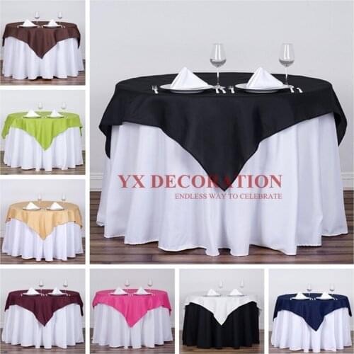200gsm Thick Seamless Polyester Table Cloth Overlay Square Rectanglar Tablecloth For Banquet Wedding Event Decoration
