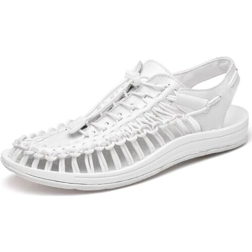 Daily Fashion Mens Sandals 2021 Trend Big Size Handmade Weaving Design Breathable Hollow Out All-round Summer Mens Casual Shoes