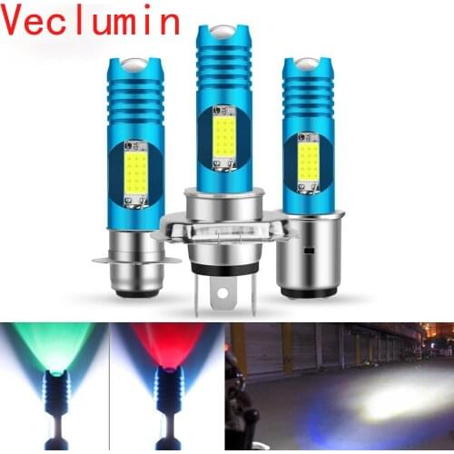 RGB H4 H7 LED P15D H6 BA20D LED Motorcycle Headlight Blub 12V Moto Light HS1 For Moped Scooter Motorbike ATV Lamp Hi Lo Beam