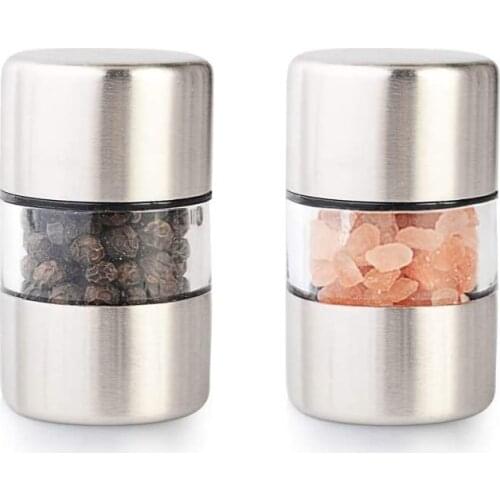 Manual Salt Pepper Grinder Stainless Steel Portable Mini Mill Grinder For Herb Pepper Spice Rose Salt Kitchen Grinding Gadgets
