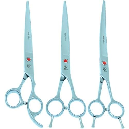 Meisha 8 inch Japanese Steel Dog Scissors Pets Straight Curved Cutting Shears Puppy Grooming Accessories Hair Trimmers B0061A