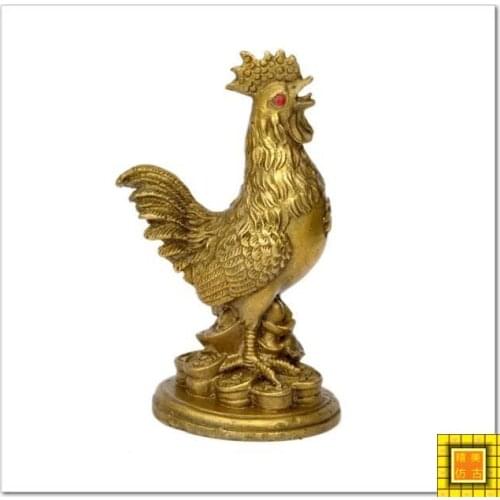 Copper ornaments light copper Zhaocai Chicken Rooster gold Grilled Ham and Chicken anti cut peach Rooster affairroom Art Statue