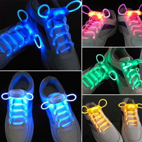 LED Sport Shoe Laces Flash Light Glow Stick Strap Shoelaces Disco Party Club 4 Colors 2018 Hot Selling