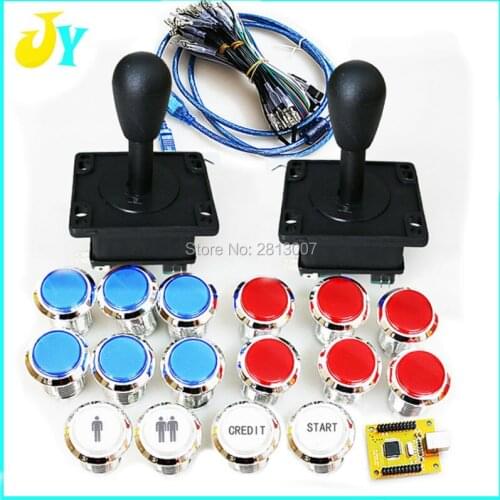 PC/ PS3 USB Controller 2 Players arcade DIY kit with 12V LED illuminated push button HAPP style joystick for jamma mame