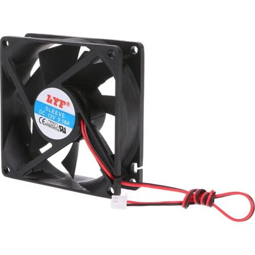 12V 2-Pin Fan Cooler for PC Computer CPU System Heatsink Brushless Cooling Fan 8025 80x80x25mm Good Quality