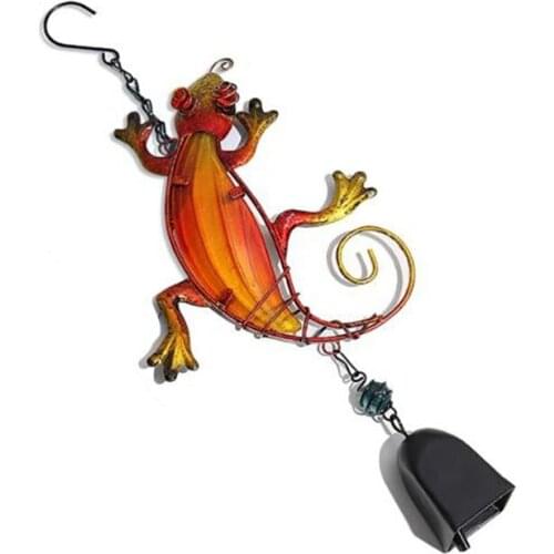 Wind Chime Glass Gecko Gecko Hanging Wind Chimes Ornaments Crafts with Hook Creative Hand-Painted Balcony Decorations