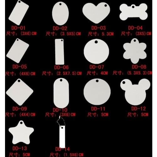 Factory Price!! 100pcs Blank Sublimation Metal Pendant Tags Dog Cat DIY Sublimation Ink Transfer Double sides Print