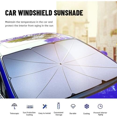 125cm 145cm Foldable Car Parasol Interior Windshield Sun Shade Umbrella Front Window Sun Parasol UV Protection Recommend