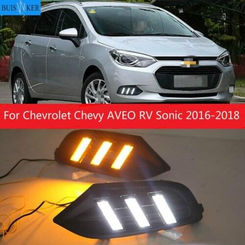 1 Set Car LED DRL Light Daytime Running Light Daylight With Turn Signal Lamp For Chevrolet Chevy AVEO RV Sonic 2016-2018