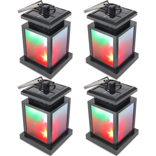 4pcs/Lot) Colorful Outdoor Solar Power Twinkle LED Candle Light Yard Garden Decoration Umbrella Tree Lantern Hanging RGB Lamp