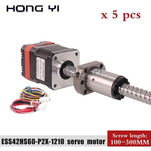 5pcs high torque ball screw motor 42hs60-p2x-sfu1210 servo stepping motor + drive combination 1.8A closed-loop motor