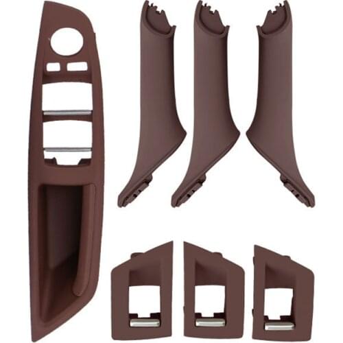 7Pcs/Lot LHD RHD For BMW 5 Series F10 F18 525 530 535 540 2010-2017 Car Interior Inner Door Handle Panel Pull Trim Cover Kit