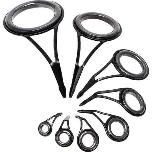 8 Pcs/Set Fishing Rod Guides Tip Fish 5-18Mm Dia Pole Repair Kit Line Rings Eyes Set Rings Frame