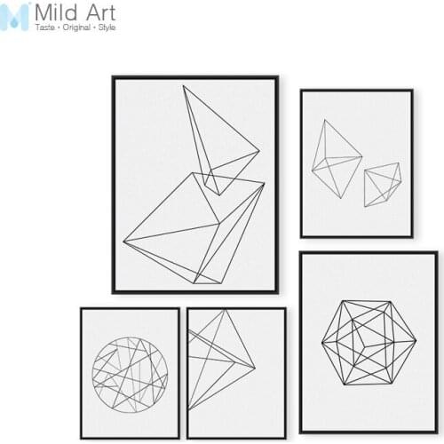 Abstract Minimalist Black White Geometric Shape A4 Poster Prints Modern Nordic Wall Art Home Deco Canvas Painting No Frame Gifts