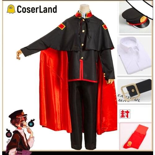 Anime Toilet-Bound Hanako Kun Yugi After-School Boy Cosplay Costume Set Black Cape Kamome Academy School Uniform Japanese Kimono
