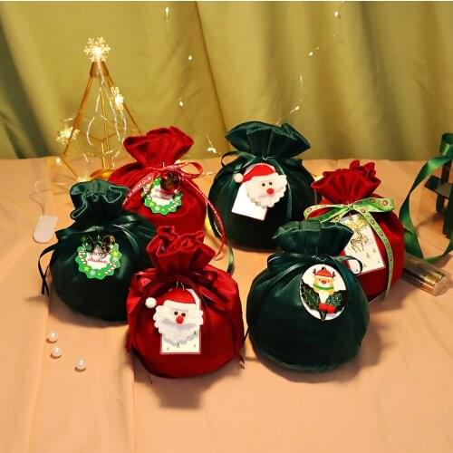 Velvet Package Bags Organza Drawstring Gift Bags Jewelry Packaging Pouches Merry Christmas Gift Bags Packaging Favor Containers