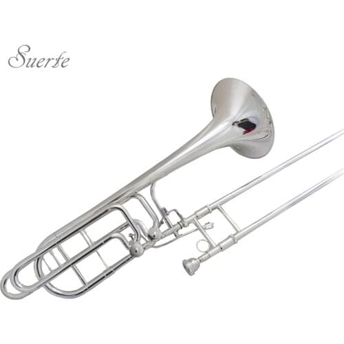 Bass Trombone Bb/F/Eb/D with case mouthpiece Silver plated trombone Musical instruments Slide trombones