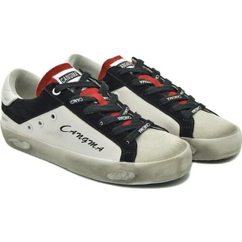 CANGMA Luxury Brand Woman Shoes White Retro Ladies Shoes Genuine Leather Sneakers Suede Casual Footwear Flats Girl Y2k shoe