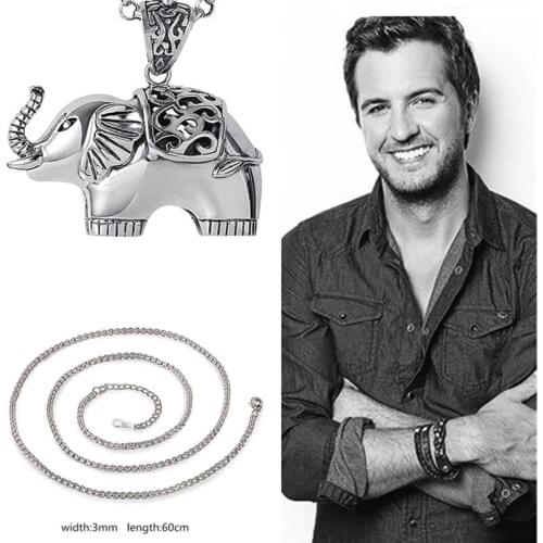 Personality Elephant Pendant Necklace For Men Jewelry Quality Silver Plated Chain Necklace Male Choker Accessories Gift