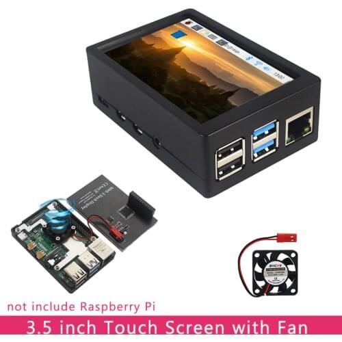 Raspberry Pi 4 B 3.5 inch Touchscreen 480x320 LCD with Cooling Fan Heat Sinks ABS Case for Raspberry Pi 4 Model B or 3B+/3B