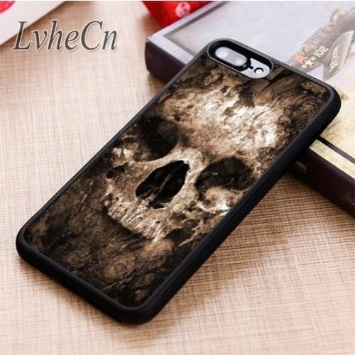 LvheCn ANCIENT GOTHIC SKULL phone Case cover For iPhone 5 6 6s 7 8 plus X XR XS max 11 12 Pro Samsung Galaxy S7 edge S8 S9 S10