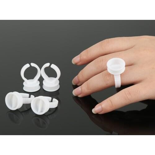 5pcs Eyelash Extension Glue Rings Tattoo Pigment Glue Holder Ring Adhesive Eyelash Pallet Eyelash Extension Glue Holder S/L