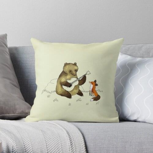 Bear & Fox Throw Pillow Cushion Cover Polyester throw pillows case on sofa home living room car seat decor 45x45cm