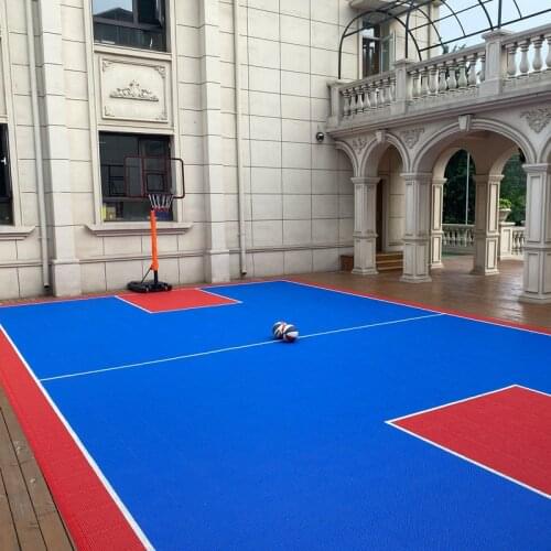 Beable DIY Blue Green Grey Yellow Red Colour Interlock Basketball Court Floor Tile Multi Purpose Outdoor Sports Flooring