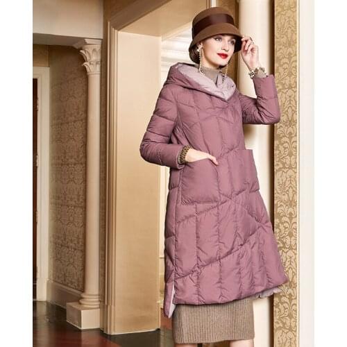 Fashion High Quality 90% White Duck Down Womens Down Jackets Long Warm Female Winter Parkas Hooded Womens Coat Casaco Zjt1461