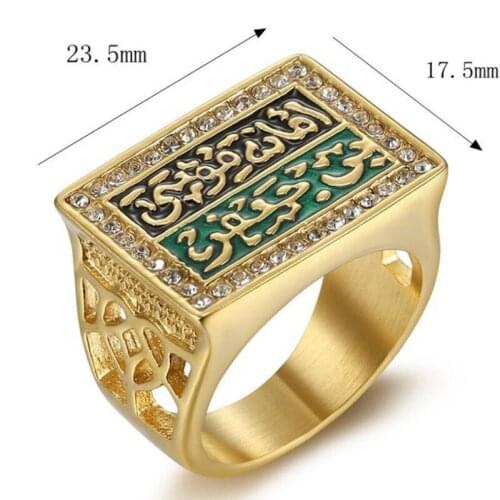 Titanium steel vacuum gold-plated hip-hop ring for men