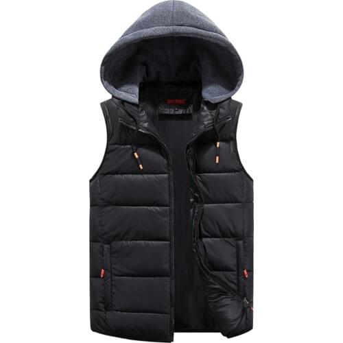Male Classic Waistcoat Winter Cotton Warm Vest Casual for Men Thick College Red Windbreaker Sleeveless Jacket Without Sleeves