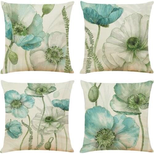 Tropical Plant Cushion Cover Decorative Pillows Fashion Seat Cushions Home Decor Soft Flax Pillow Cover Sofa Housse De Coussin