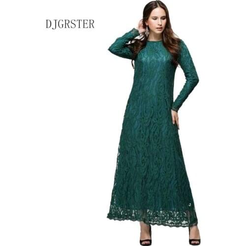 DJGRSTER NEW!The New Muslim Show Thin And Long Skirt Skirt Full Lace Ups And Fashion Europe And The U.S. New Style Muslim Dress