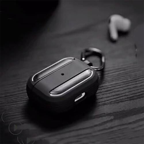 Suitable for Apple airpods2 earphone protective cover 3 carbon fiber silicone Airpods pro earphone protective soft shell