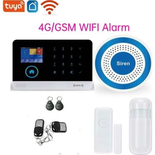 4G WIFI GSM Security Alarm Tuya APP Control Smart Wireless Alarmes RFID Wireless GPRS Alarm Motion Alarm Door Sensor Kits