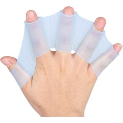Silicone Swimming Fins Hand Web Flippers Training Diving Swim Gloves Webbed For Women Men Kids Swimming Tool Finger Paddle