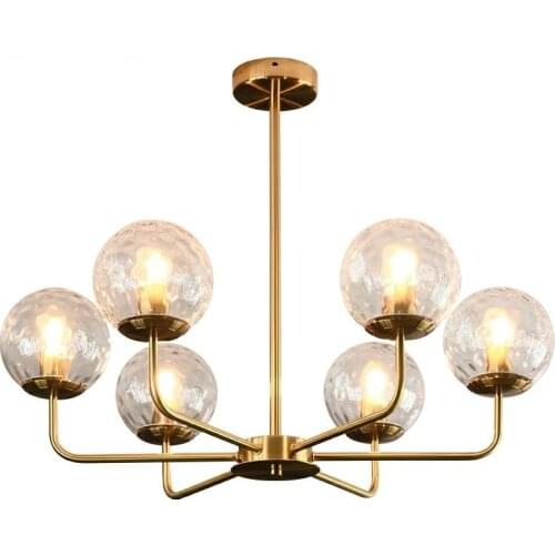 Modern Glass Ball Chandeliers Living Room Lighting Fixture Decoration Home Indoor Bedroom Nordic Hanging Lamps Light Luxury